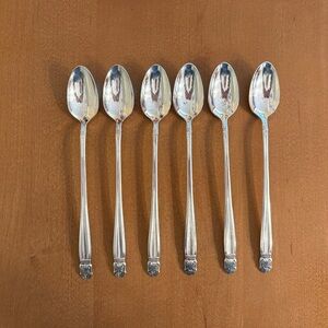 6 Holmes &Edwards Silver Plate Danish Princess 1938 Ice Tea Spoons